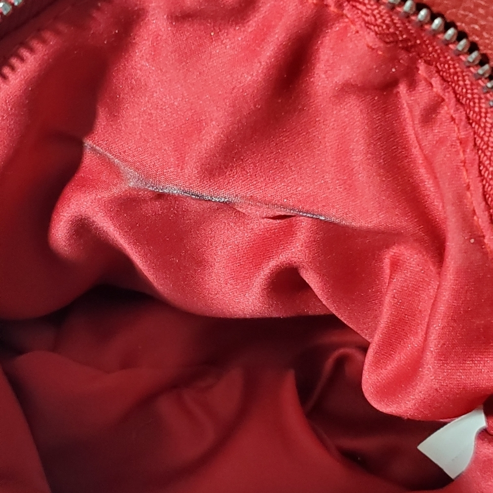 Cache Red Small Purse With Silver Chain Shoulder - image 8